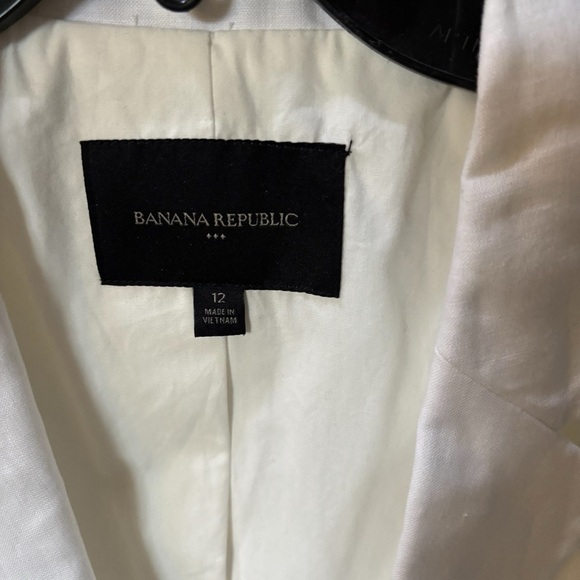Banana Republic Factory White Linen Women's Blazer - Picture 2 of 4